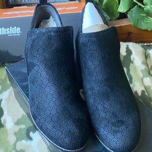 New Black Perforated Ankle Booties